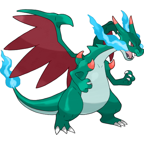 Mega Charizard X shiny artwork
