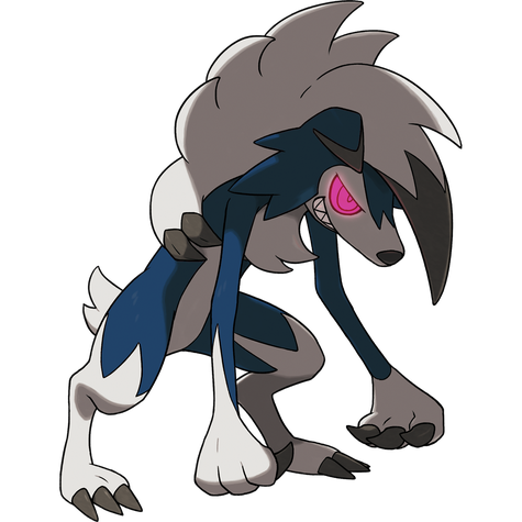 Midnight Lycanroc shiny artwork