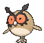 Hoothoot front animated