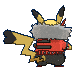 Pikachu Rock Star back animated