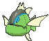 Blue-Striped Basculin front shiny animated