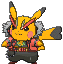 Pikachu Rock Star front shiny animated