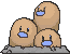Dugtrio front shiny animated